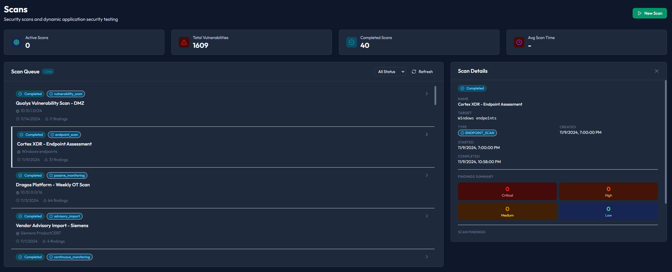 Piscium scans management page