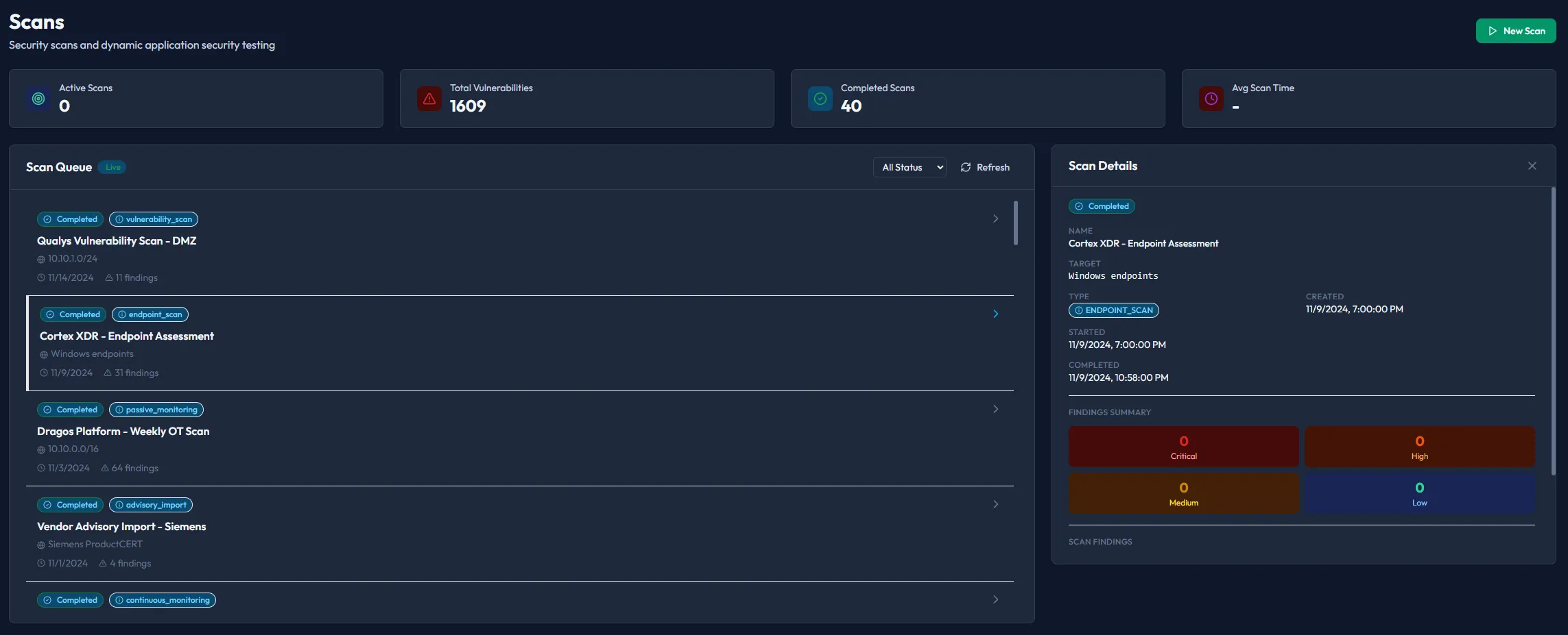 Piscium scans management page