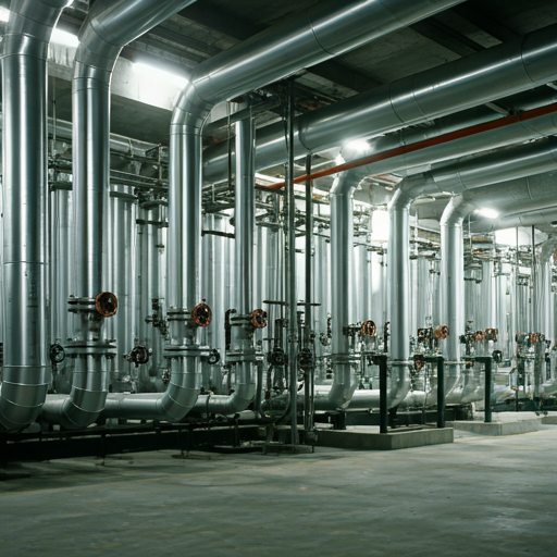 Industrial infrastructure with piping and sensors